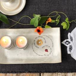 Shabbat Candle Holder Set With Tray - Jewish Wedding Gift - thumbnail 2
