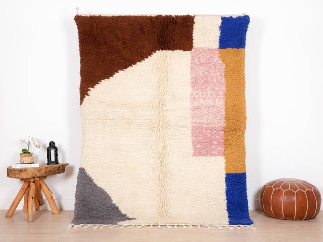 Authentic Moroccan Rug, Beni Ourain Rug 5x7 Ft - image 1
