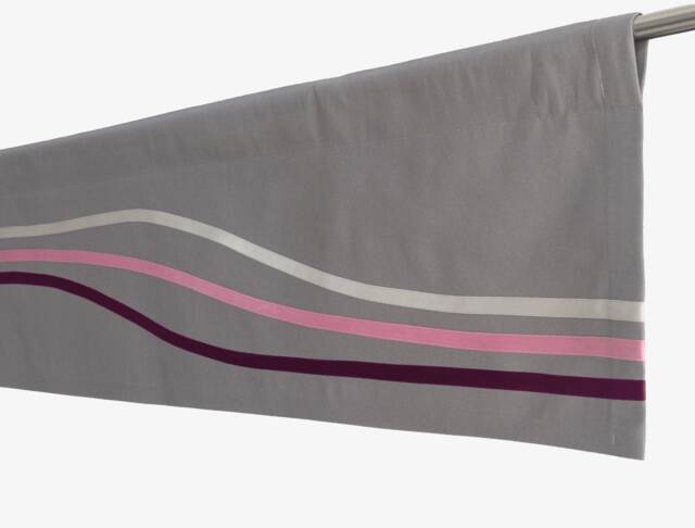 Gray Pink Chalk Striped Modern Cotton Geometric Window Valance Curtain, Minimalist Grey Kitchen Living Room Valence-Custom Sizes & Colours - image 1