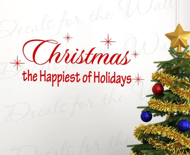 Christmas Happiest Holidays Religious God Christ Christian Bible Wall Decal Decor Vinyl Quote Sticker Lettering Art Decoration C11 - image 1