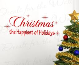Christmas Happiest Holidays Religious God Christ Christian Bible Wall Decal Decor Vinyl Quote Sticker Lettering Art Decoration C11 - thumbnail 1