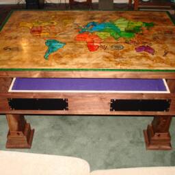 Unique Solid Hardwood Risk Map Coffee Table/Desk - thumbnail 2