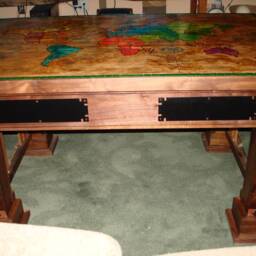 Unique Solid Hardwood Risk Map Coffee Table/Desk - thumbnail 3