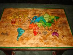 Unique Solid Hardwood Risk Map Coffee Table/Desk - thumbnail 1
