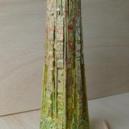 Tower Of Babel, Mixed Media Small Sculpture, Found Objects, Wood - thumbnail 2