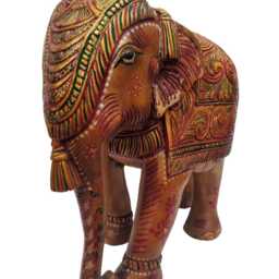 Handcarved Elephant, Teak Wood Elephant, Handmade Animals Statues, Elephant Showpiece, Indian Handicrafts, Home Decorative Statues - thumbnail 4