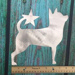 Chihuahua, Adorable Dog Christmas Tree Topper, Star, Holiday Decoration, Aluminum, Metal, Art, Unique Gift Idea - thumbnail 4