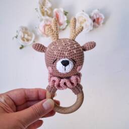 Deer Baby Toy For Newborn Girl, Its A Girl Gift Future Parent, First Time Mom Package, Woodland Shower - thumbnail 4