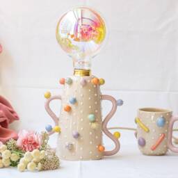 Handmade Ceramic Table Lamp For Living Room Home Decoration Bedside Housewarming Gift Bedroom Idea Her - thumbnail 2