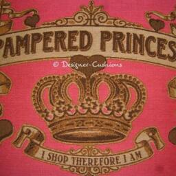 Sale Pampered Princess Pink Woven Tapestry Cushion Cover Sham - thumbnail 2
