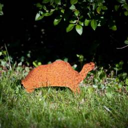 Metal Tortoise Lawn Ornament, Garden Art Decor, Ready To Rust - thumbnail 3