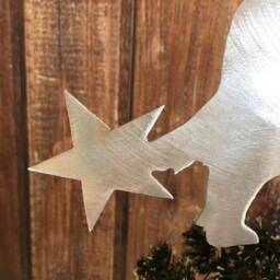 Border Collie Star, Dog Christmas Tree Topper, Wreath Decoration, Holiday Wall Art, Plant Stake, Pet Memorial, Aluminum - thumbnail 3