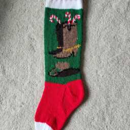 Knitted Personalized Cowboy Boot & Hat Christmas Stocking - thumbnail 2