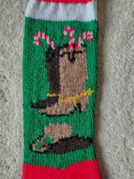 Knitted Personalized Cowboy Boot & Hat Christmas Stocking