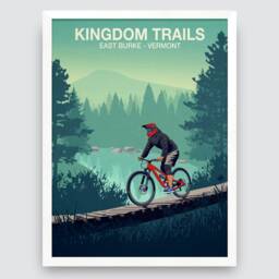 Kingdom Trails Mountain Bike Art Print Vermont Trail Poster - thumbnail 2