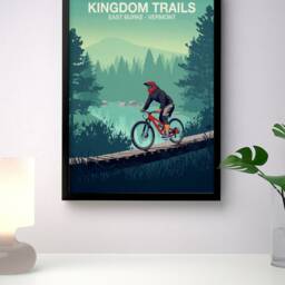 Kingdom Trails Mountain Bike Art Print Vermont Trail Poster - thumbnail 3