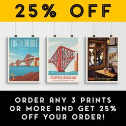Forth Rail Bridge Travel Poster, Iillustration Of Between Edinburgh & Fife, Scottish Art, Wall Art - thumbnail 2