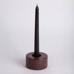 Handmade Rosso Marble Tealight Candle Holder Burgundy Home Decor - thumbnail 2