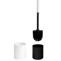 Modern White Toilet Brush & Holder, Free-standing Brush, Wc Aesthetic Toleit Bathroom Bowl Rukko - thumbnail 3