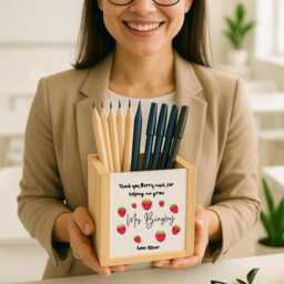 Personalised Pencil Pot, Teacher Gifts, Desk Organiser, Gifts For Her, Thank You Teachers, Pen Pot - thumbnail 3