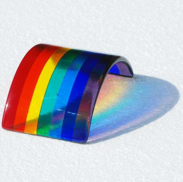 Fused Glass Rainbow Bridge Ornament Pet Memorial Keepsake - image 1