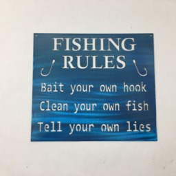 Fishing Rules Metal Sign Funny Lake House Decor - thumbnail 2