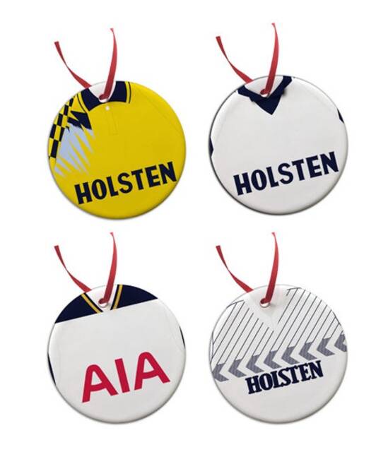 Spurs Retro Home Shirts Kits Christmas Tree Decoration Bauble Flat Ceramic Great Gift Multi Pack Of 4 Or 8 - image 1