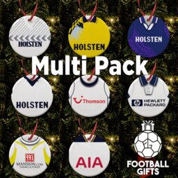 Spurs Retro Home Shirts Kits Christmas Tree Decoration Bauble Flat Ceramic Great Gift Multi Pack Of 4 Or 8 - thumbnail 2