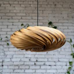 Large Hanging Lamp Made Of Oak Wood. Handmade Wooden From Cologne Studio - thumbnail 2