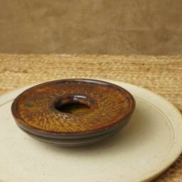 Handmade Gold Treacle & Red Ikebana Vase. G2099 - thumbnail 3