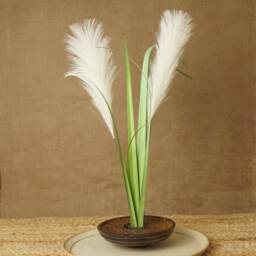 Handmade Gold Treacle & Red Ikebana Vase. G2099