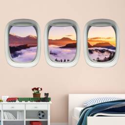 Vwaq Vinyl Airplane Wall Decal Stickers - Plane Window Clings - Nature Art Decor Ppw33