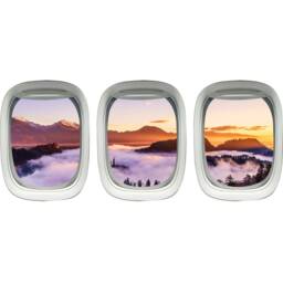 Vwaq Vinyl Airplane Wall Decal Stickers - Plane Window Clings - Nature Art Decor Ppw33 - thumbnail 2