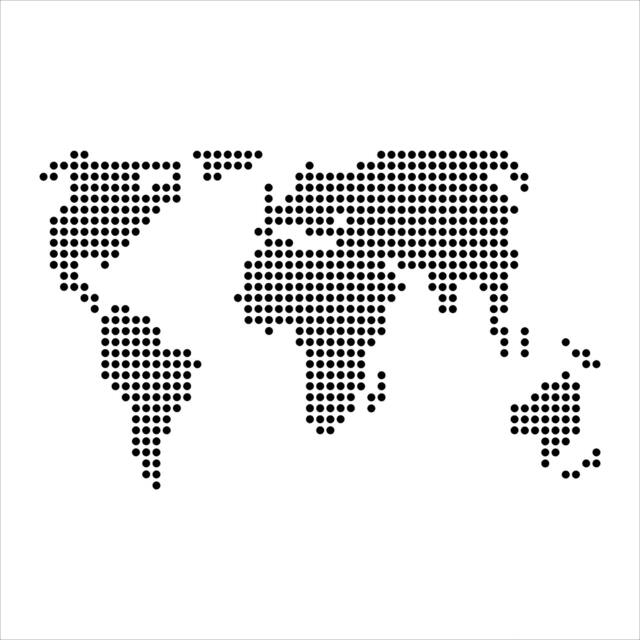 World Dotted Map Wall Decal Laptop Notebook Vinyl Sticker Office Decor - image 1