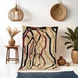 Handmade Azilal Berber Rug, Moroccan Woven Wool Floor Rug - thumbnail 1
