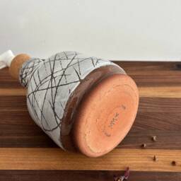 Handmade Ceramic Soap Dispenser Brown Pottery Lotion Bottle - thumbnail 4