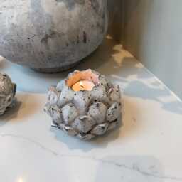 Rustic Acorn Tealight Candle Holder - Neutral Home Decor & Gifts - thumbnail 3