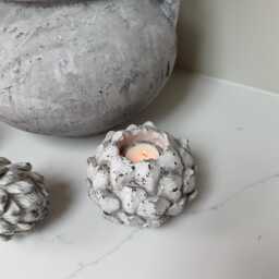 Rustic Acorn Tealight Candle Holder - Neutral Home Decor & Gifts - thumbnail 2