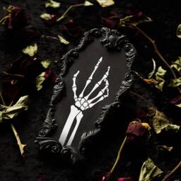 Skeleton Hand Coffin Wall Hanging/Handmade Gothic Home Decor Witchy Art Present Spooky Plaque Alternative Gifts For Her - thumbnail 3