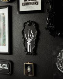 Skeleton Hand Coffin Wall Hanging/Handmade Gothic Home Decor Witchy Art Present Spooky Plaque Alternative Gifts For Her - thumbnail 1