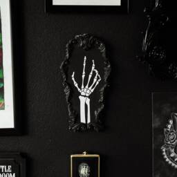 Skeleton Hand Coffin Wall Hanging/Handmade Gothic Home Decor Witchy Art Present Spooky Plaque Alternative Gifts For Her - thumbnail 2