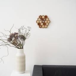 Unique Wall Clock, Modern Clock Wood, Honeycomb Decor, Hexagon Decor, Honeycomb Clock, Hexagon Bee Honey Comb - thumbnail 2