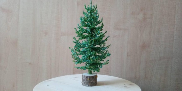 Beaded Christmas Tree Sculpture Wire Miniature - 25-30cm - image 1