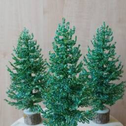 Beaded Christmas Tree Sculpture Wire Miniature - 25-30cm - thumbnail 2