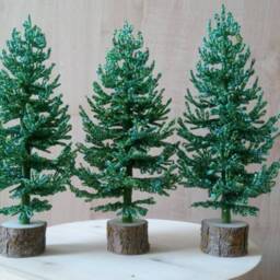 Beaded Christmas Tree Sculpture Wire Miniature - 25-30cm - thumbnail 3