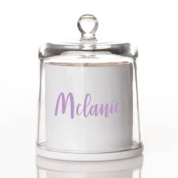 Personalised White Soy Candle With Glass Cloche