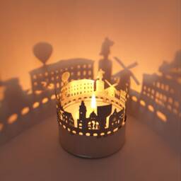 Krefeld Skyline Shadow Play - Mesmerizing Candle Attachment - Silhouette Projection Of Landmarks Unique Souvenir For Fans