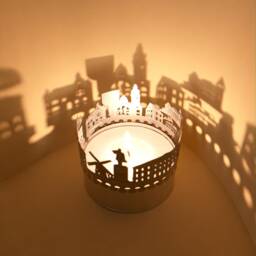 Krefeld Skyline Shadow Play - Mesmerizing Candle Attachment - Silhouette Projection Of Landmarks Unique Souvenir For Fans - thumbnail 3