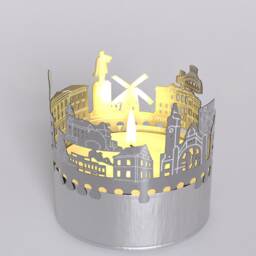 Krefeld Skyline Shadow Play - Mesmerizing Candle Attachment - Silhouette Projection Of Landmarks Unique Souvenir For Fans - thumbnail 4