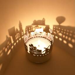 Krefeld Skyline Shadow Play - Mesmerizing Candle Attachment - Silhouette Projection Of Landmarks Unique Souvenir For Fans - thumbnail 2